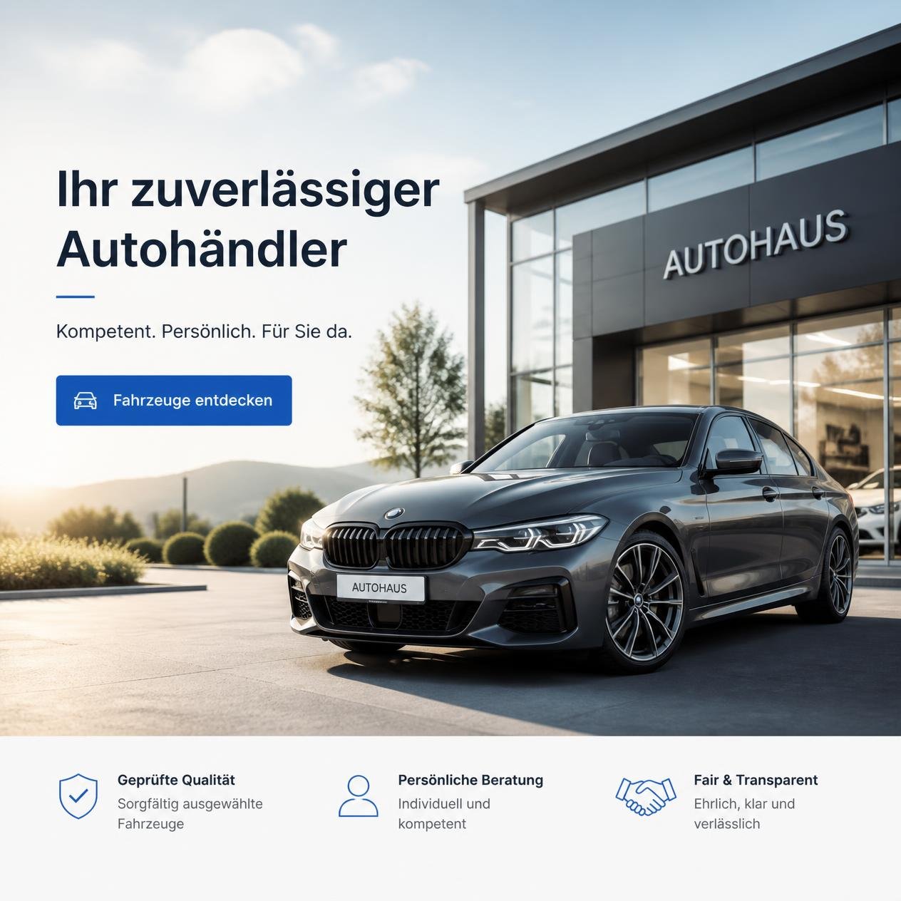 Fahrzeugpräsentation für Autohändler